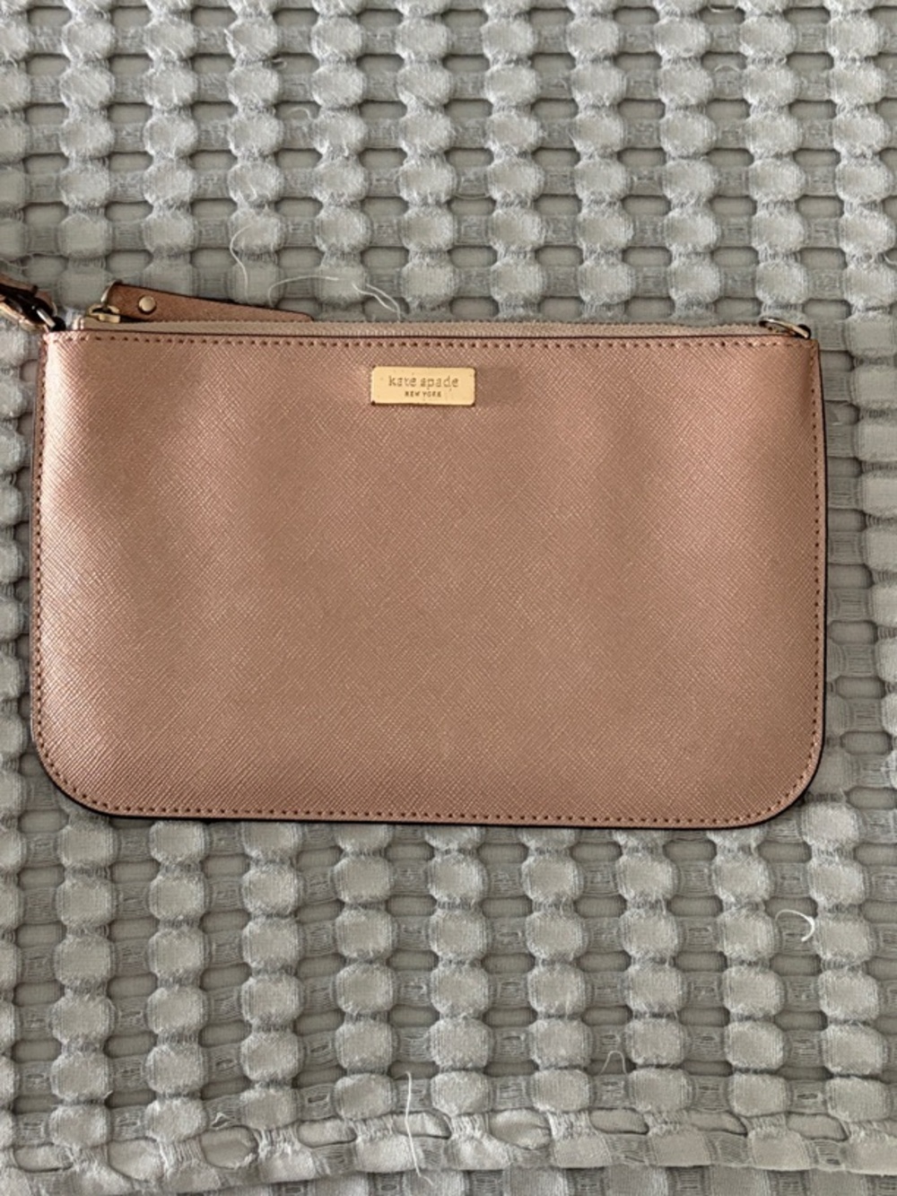 kate spade Pink-Tan Saffiano Leather Wristlet